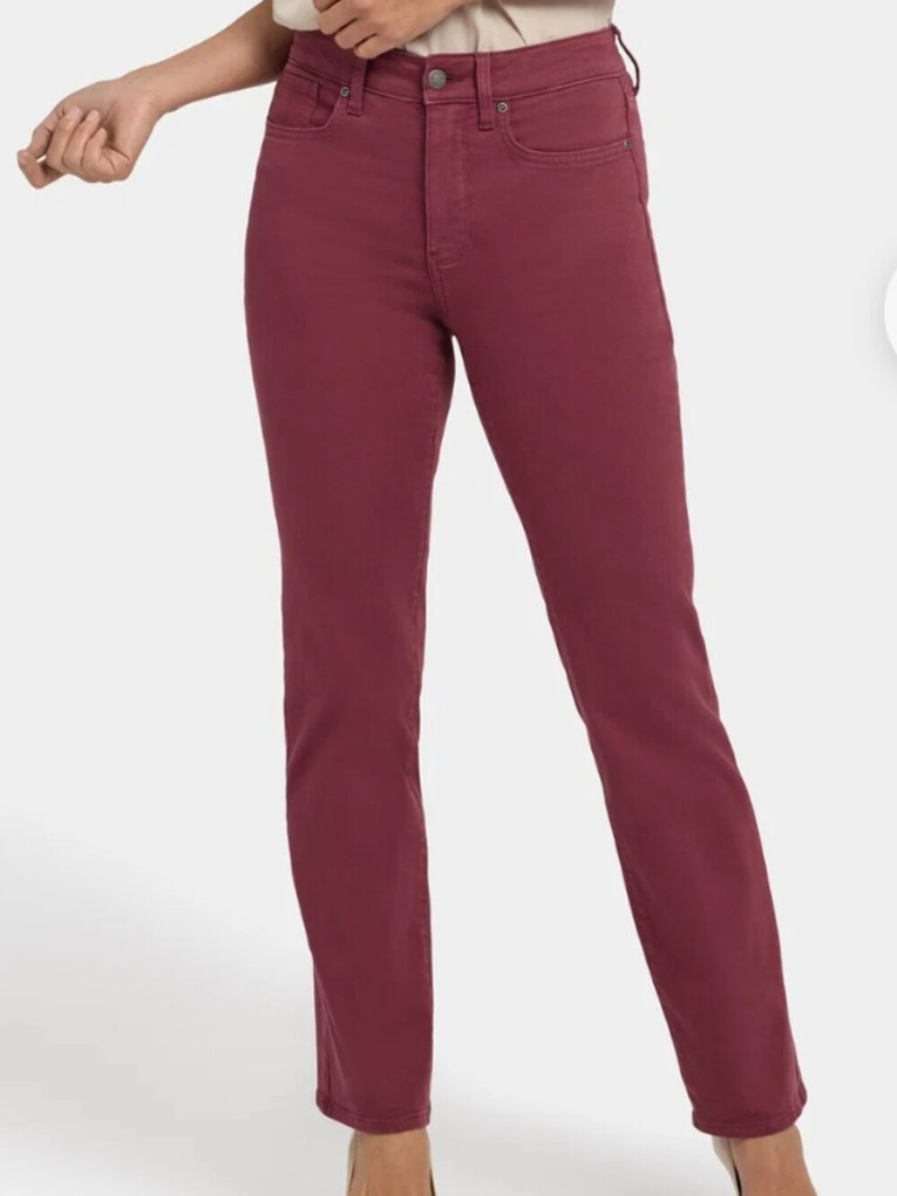 NYDJ Marilyn Straight Lift Tuck Jeans – Burgundy – Size 00 (NWOT)